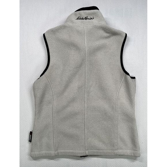 Eddie Bauer Vest Womens Small Light Gray Fleece Sherpa Full Zip Outdoor - Picture 7 of 7